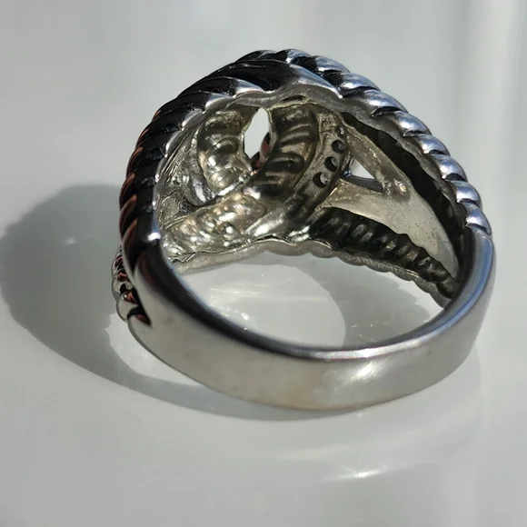 Premier Designs "Bound Together" faux rhodium plated unisex ring size 11.5 nwot - Picture 8 of 12